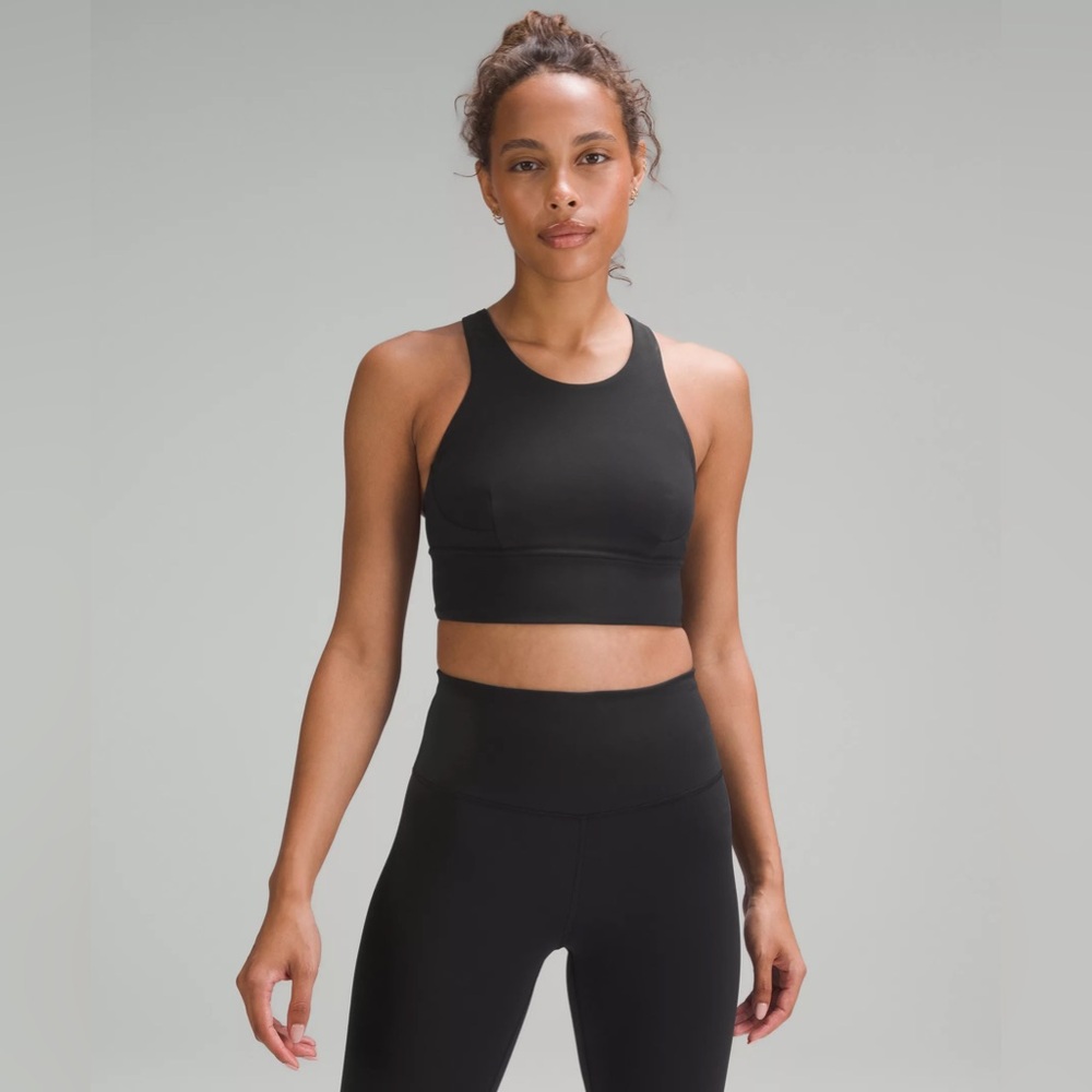 Lululemon Wunder Train Long-Line Bra *Medium Support, C/D Cups - Size 4 - Black